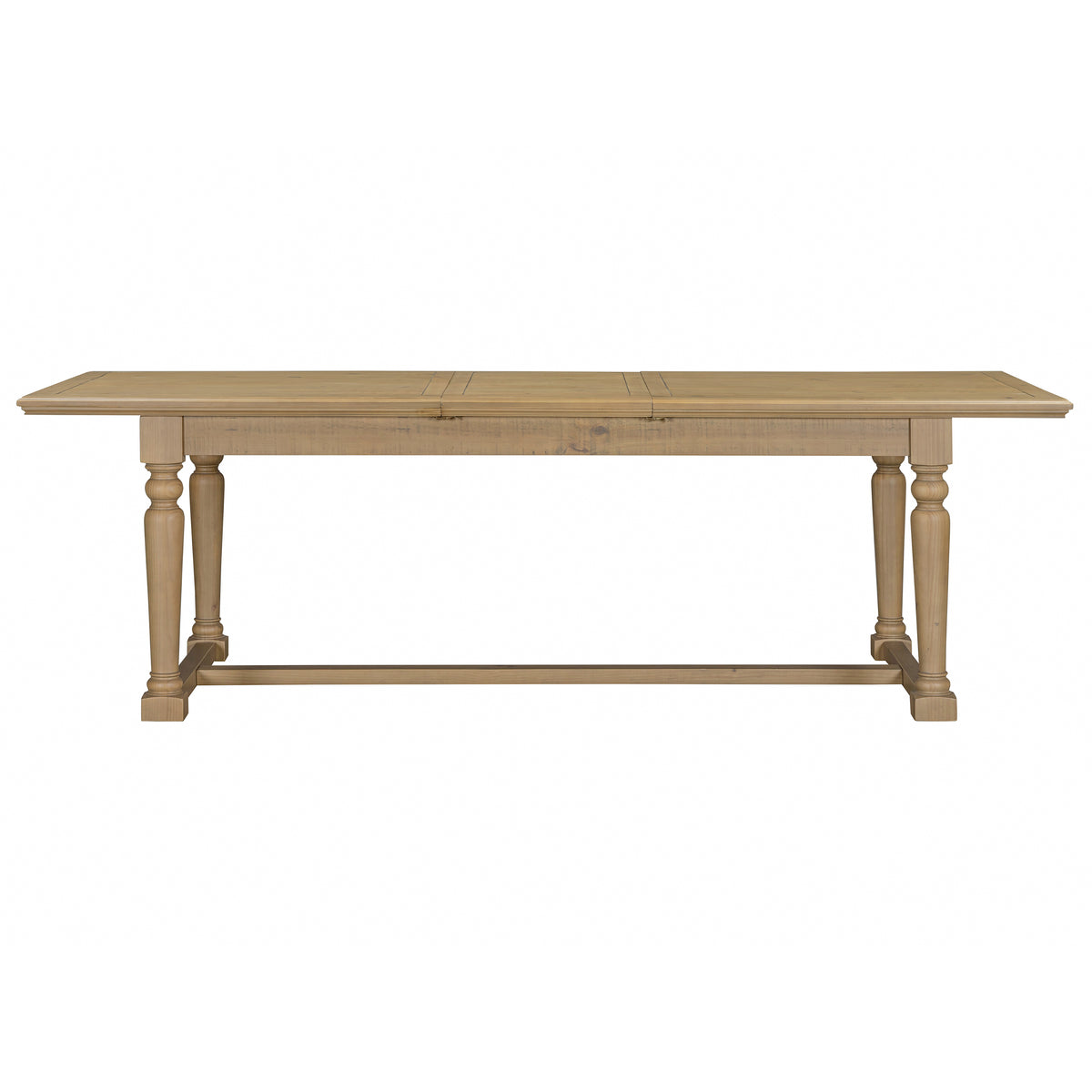 Chateau Rustic Extending Pine Dining Table, table extended front view