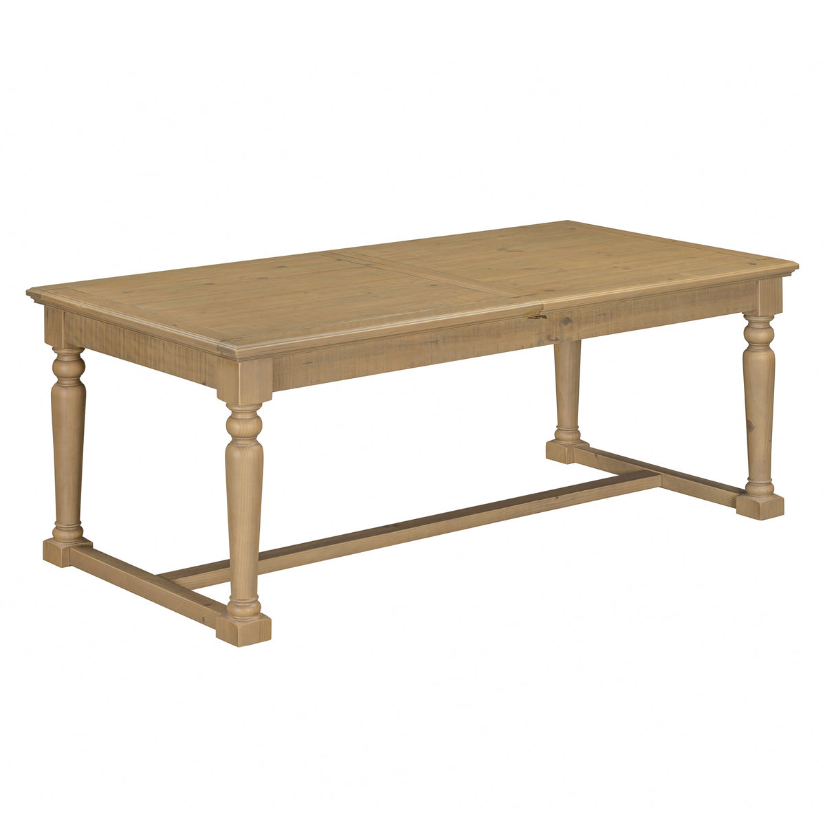Chateau Rustic Extending Pine Dining Table, table angled view