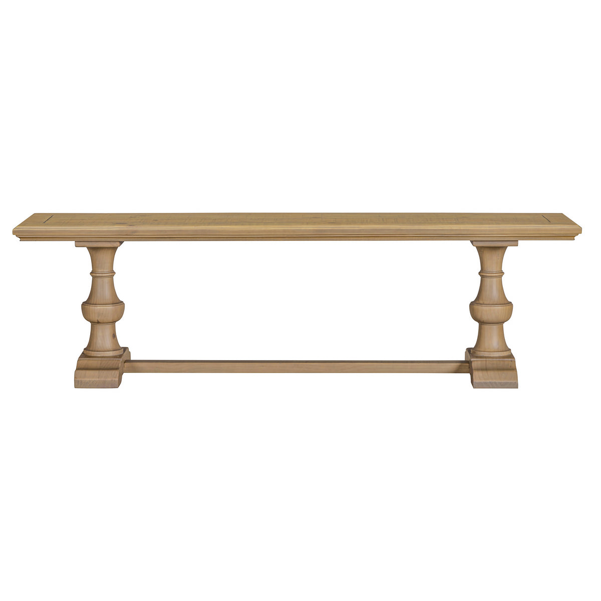 Chateau Rustic Pine Dining Bench, bench front view
