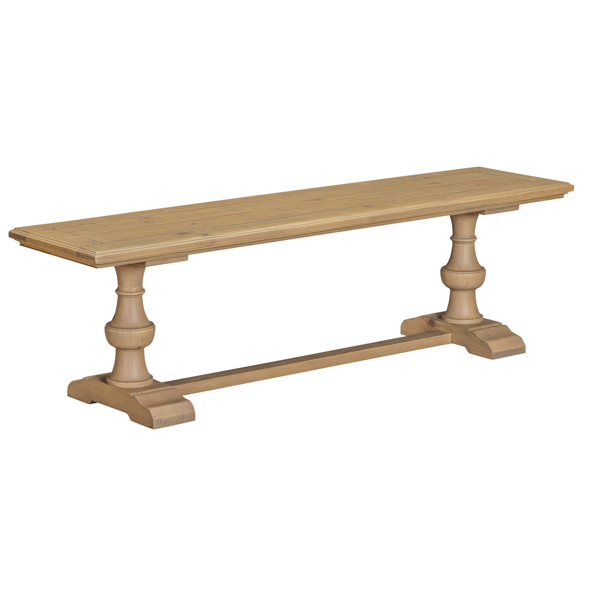 Chateau Rustic Pine Dining Bench, bench angled view