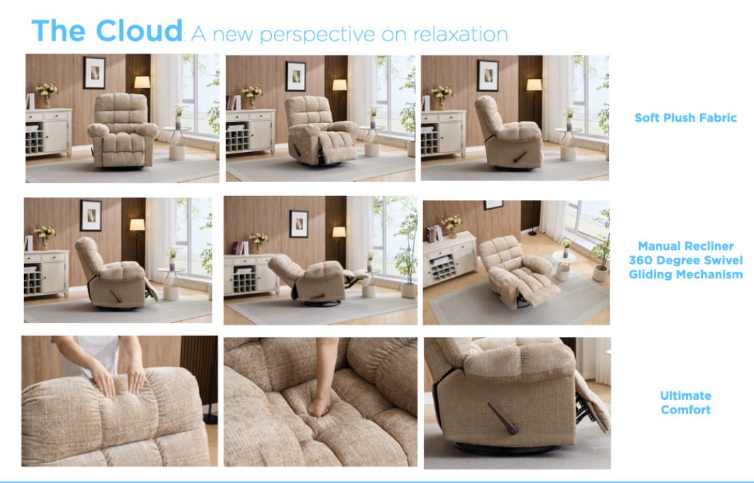 Cloud Swivel Armchair - Beige