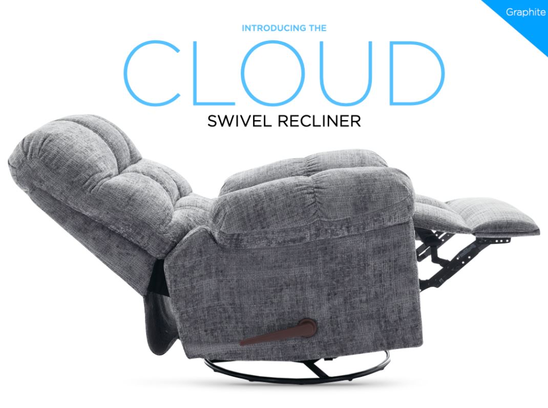 Cloud Swivel Armchair - Graphite