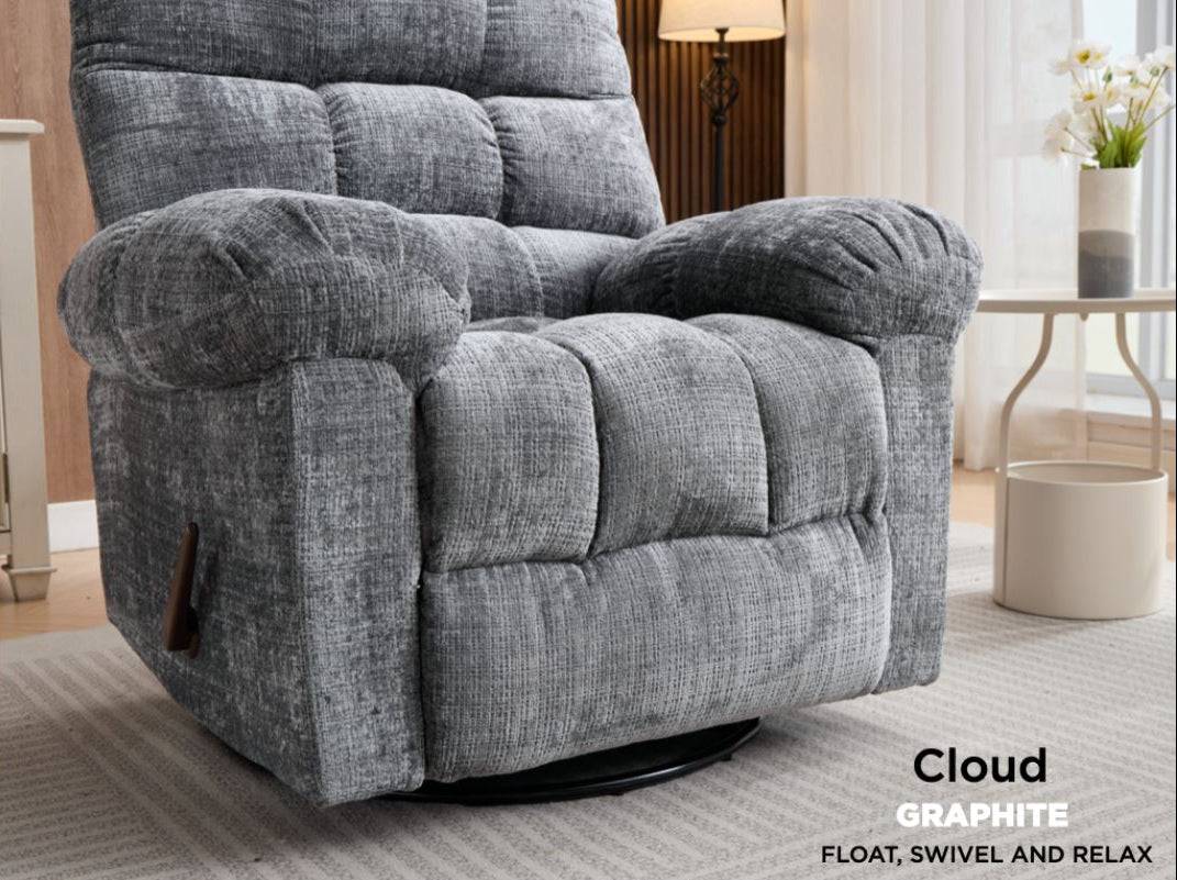 Cloud Swivel Armchair - Graphite