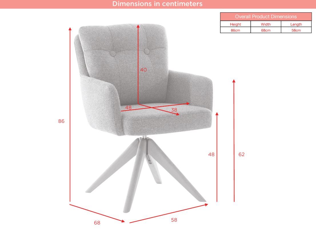Jacob Dining Chair Fabric Set of 2