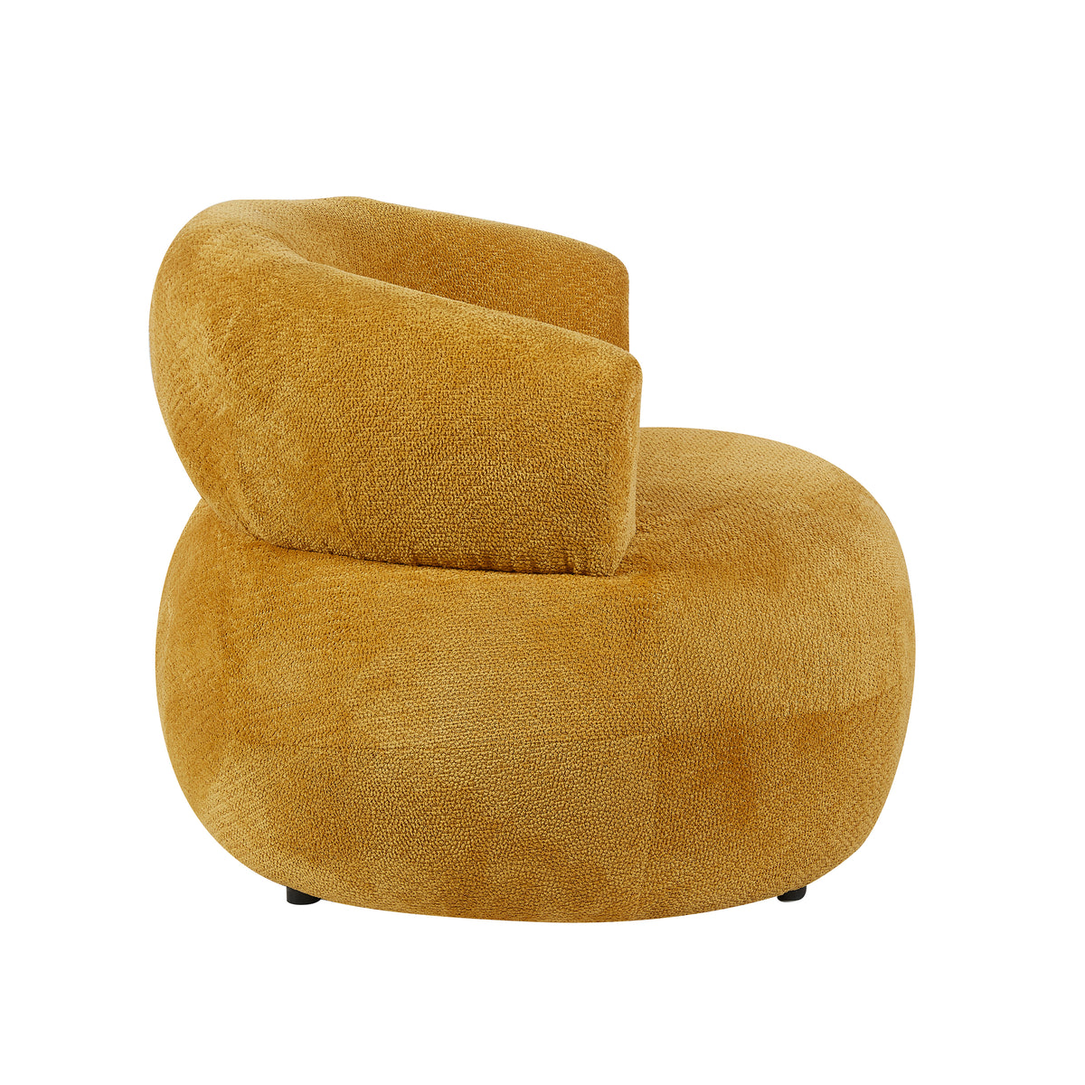 Daisy in Mustard, accent chair side view