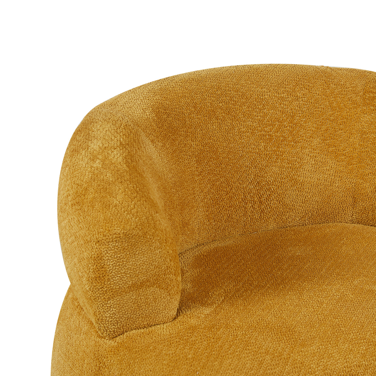 Daisy in Mustard, textured fabric and curved back detail