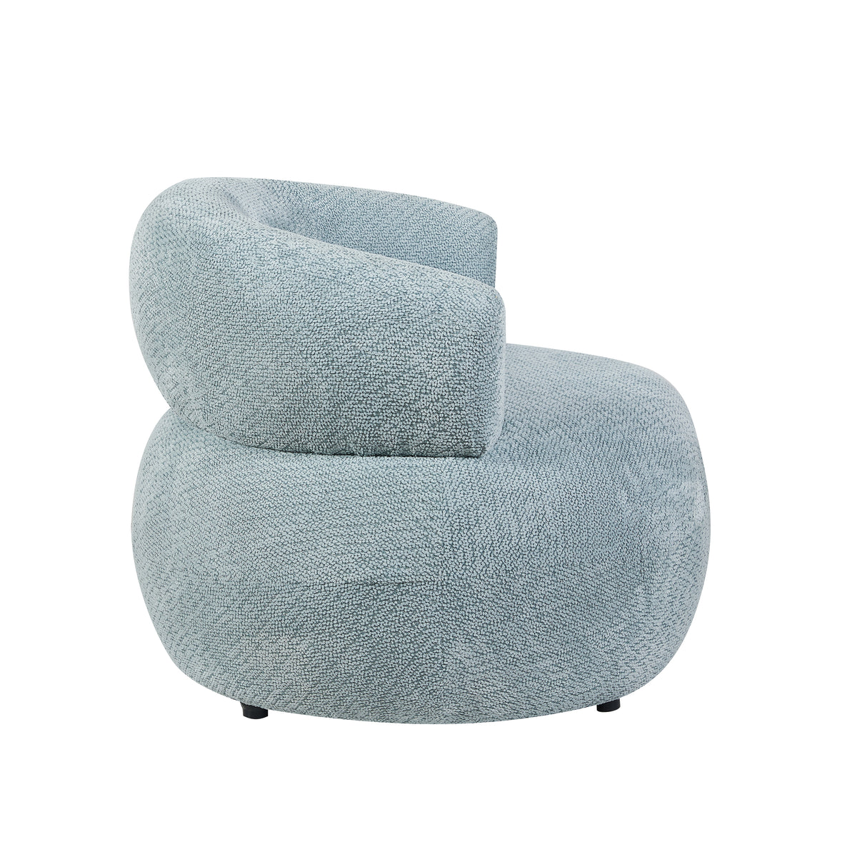 Daisy in Teal, accent chair side view