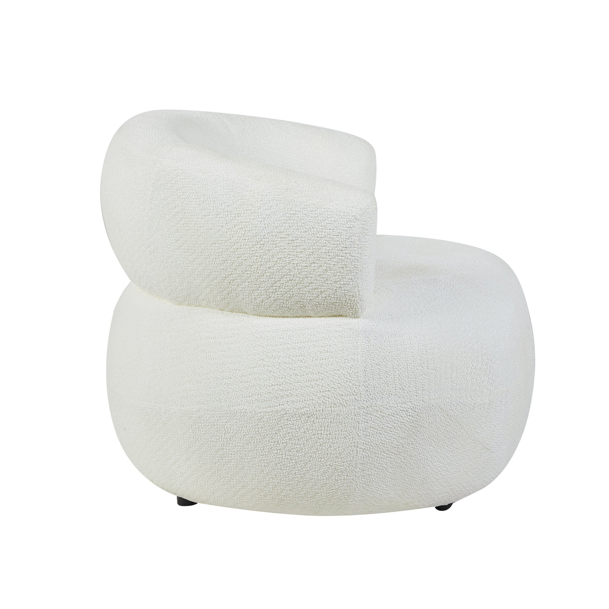 Daisy in White, accent chair side view