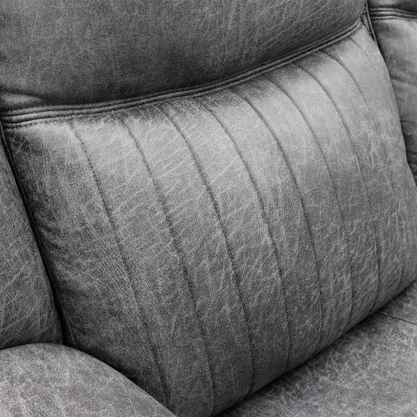 Darlington 3 seater electric recliner sofa in grey, stitched backrest detail