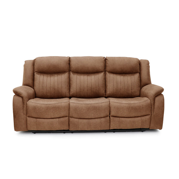 Darlington 3 seater electric recliner sofa in tan, front upright