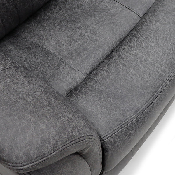 Darlington manual recliner armchair in grey, seat cushion detail