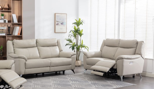 Peru 3+2 Electric Suite Leather - Ivory