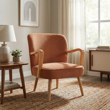 Eliza Accent Chair in Copper, accent chair in a living room