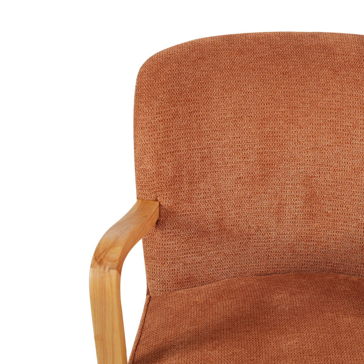 Eliza Accent Chair in Copper, textured upholstery and curved back detail