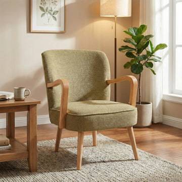 Eliza Accent Chair in Forest Green, accent chair in a living room