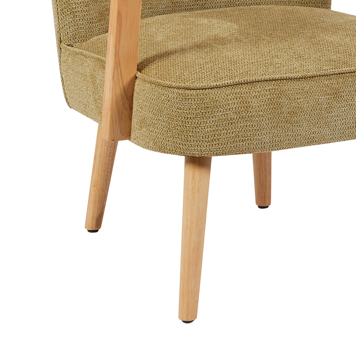 Eliza Accent Chair in Forest Green, upholstered seat and tapered leg detail