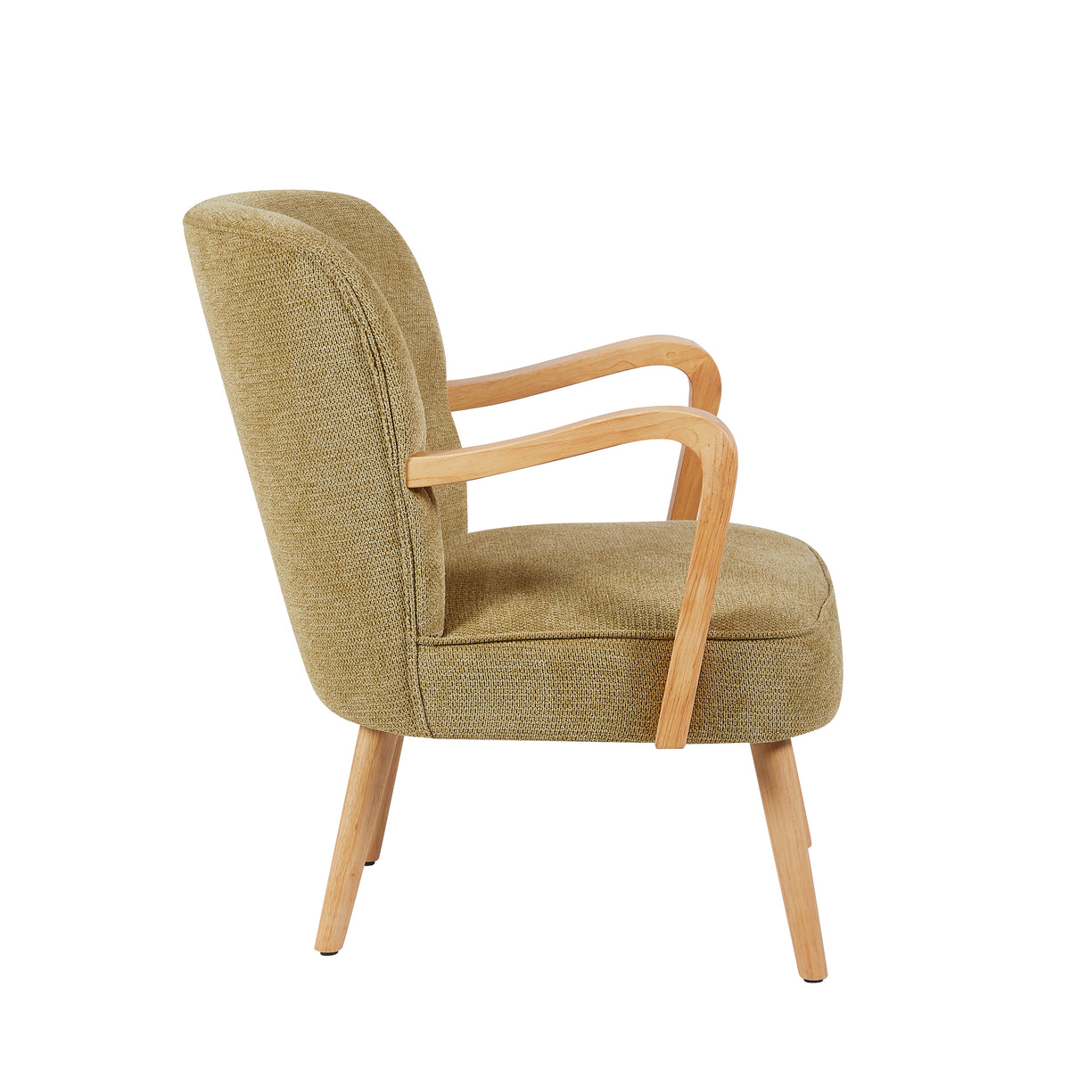 Eliza Accent Chair in Forest Green, accent chair side view