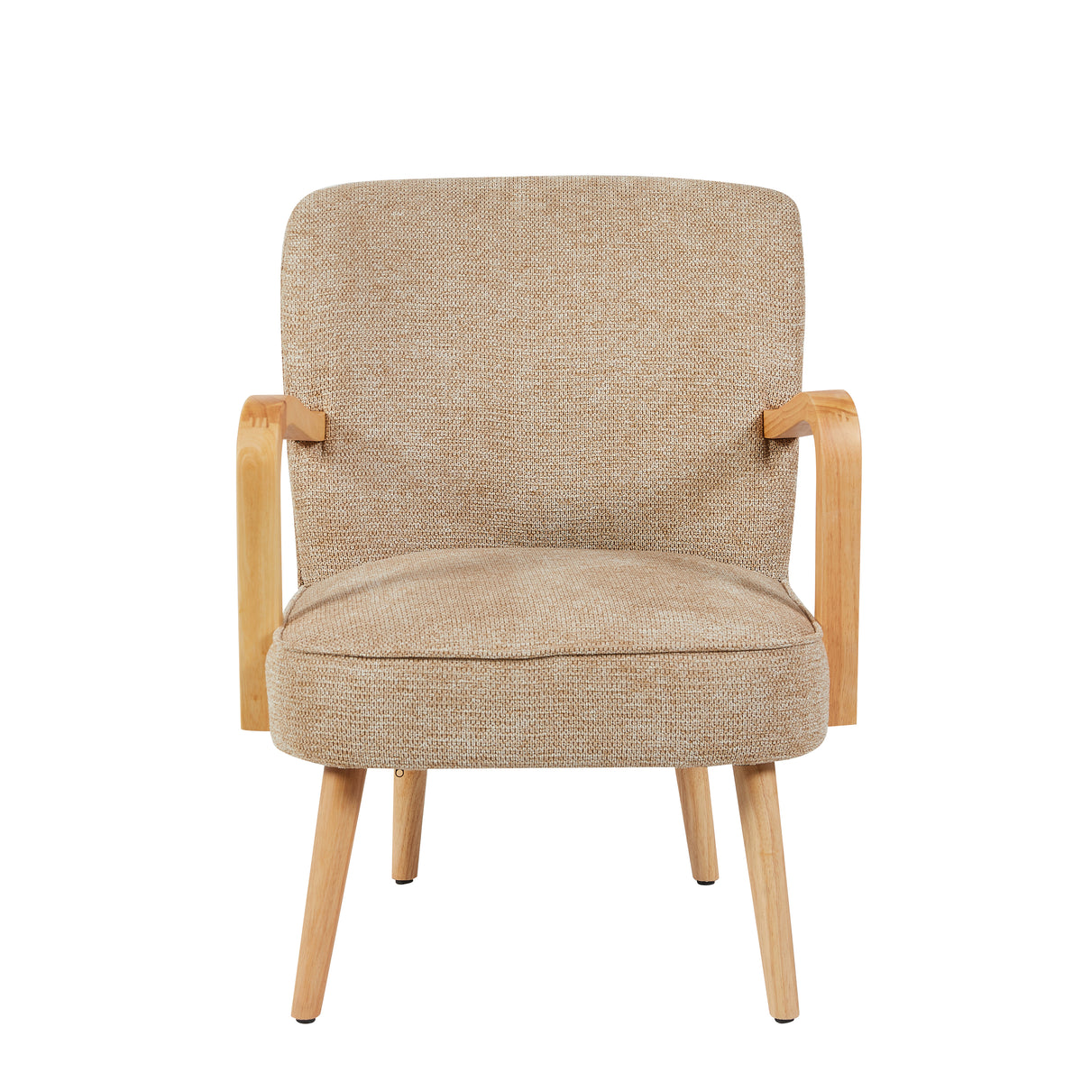 Eliza Accent Chair in Oatmeal, accent chair front view