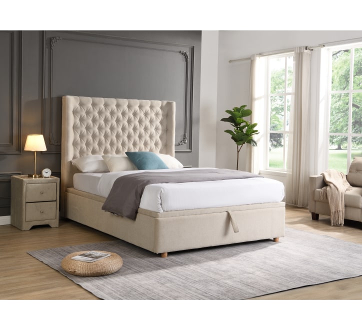 Emma Beige Fabric Headboard