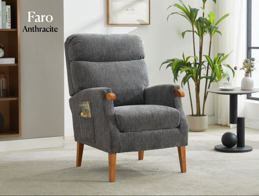 Faro Fireside Fabric Armchair - Anthracite