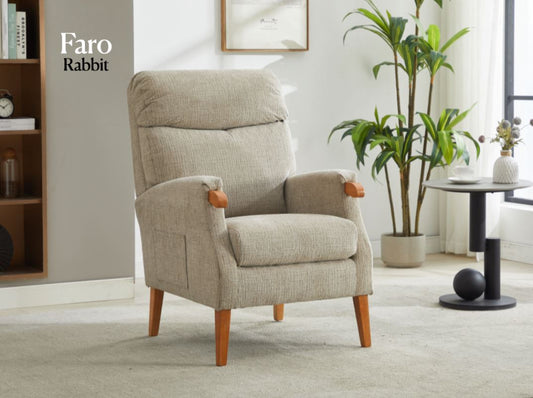 Faro Fireside Fabric Armchair - Rabbit 