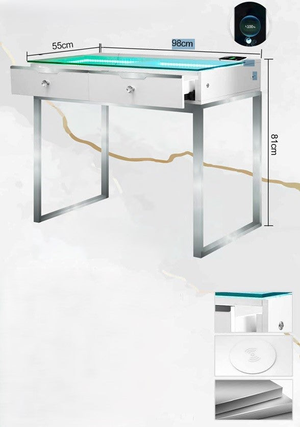 Glam 2 Drawer Vanity Table with Rainbow Led Lights