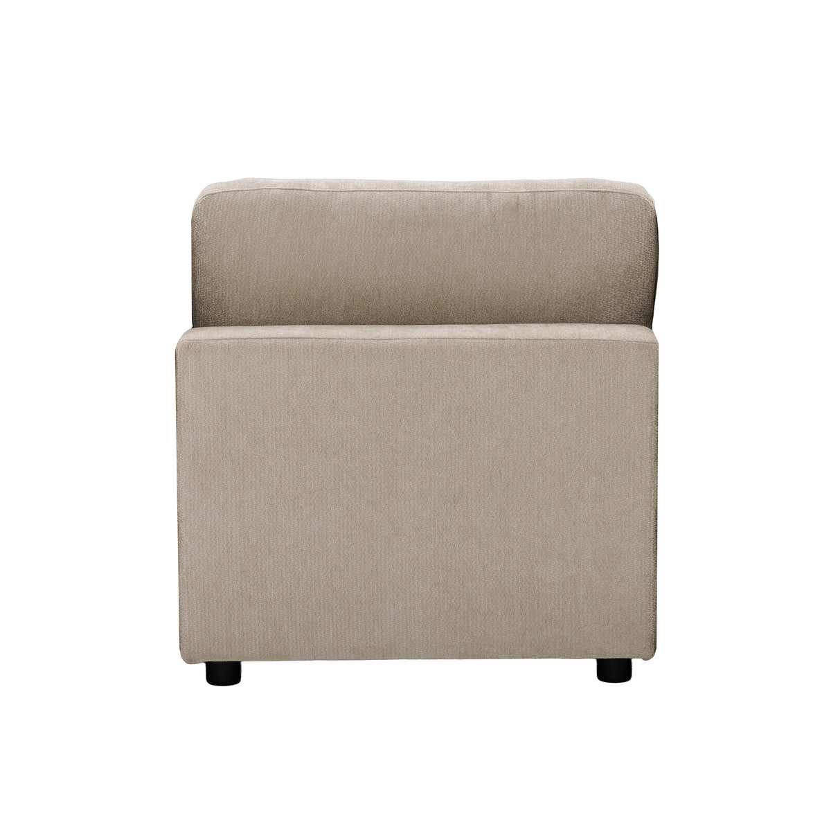 Haven Biscuit fabric rear view of armless chair