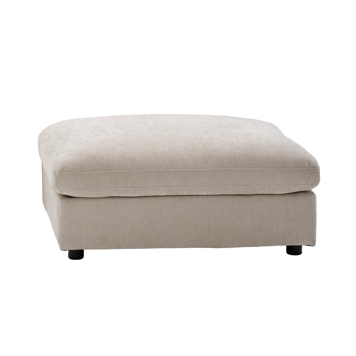 Haven Biscuit fabric front view of footstool