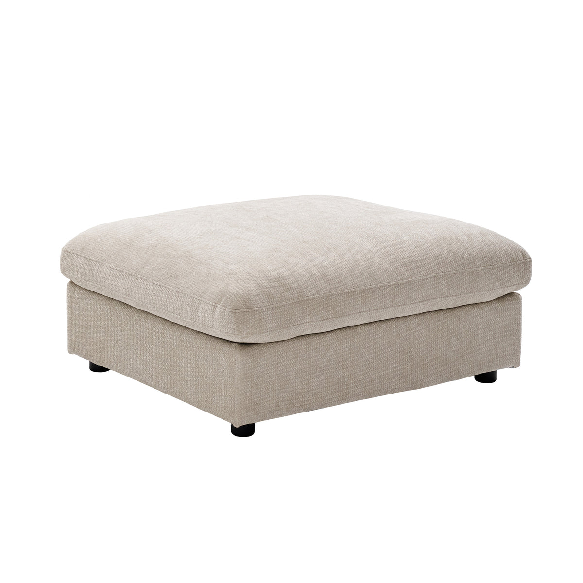 Haven Biscuit fabric angled view of footstool
