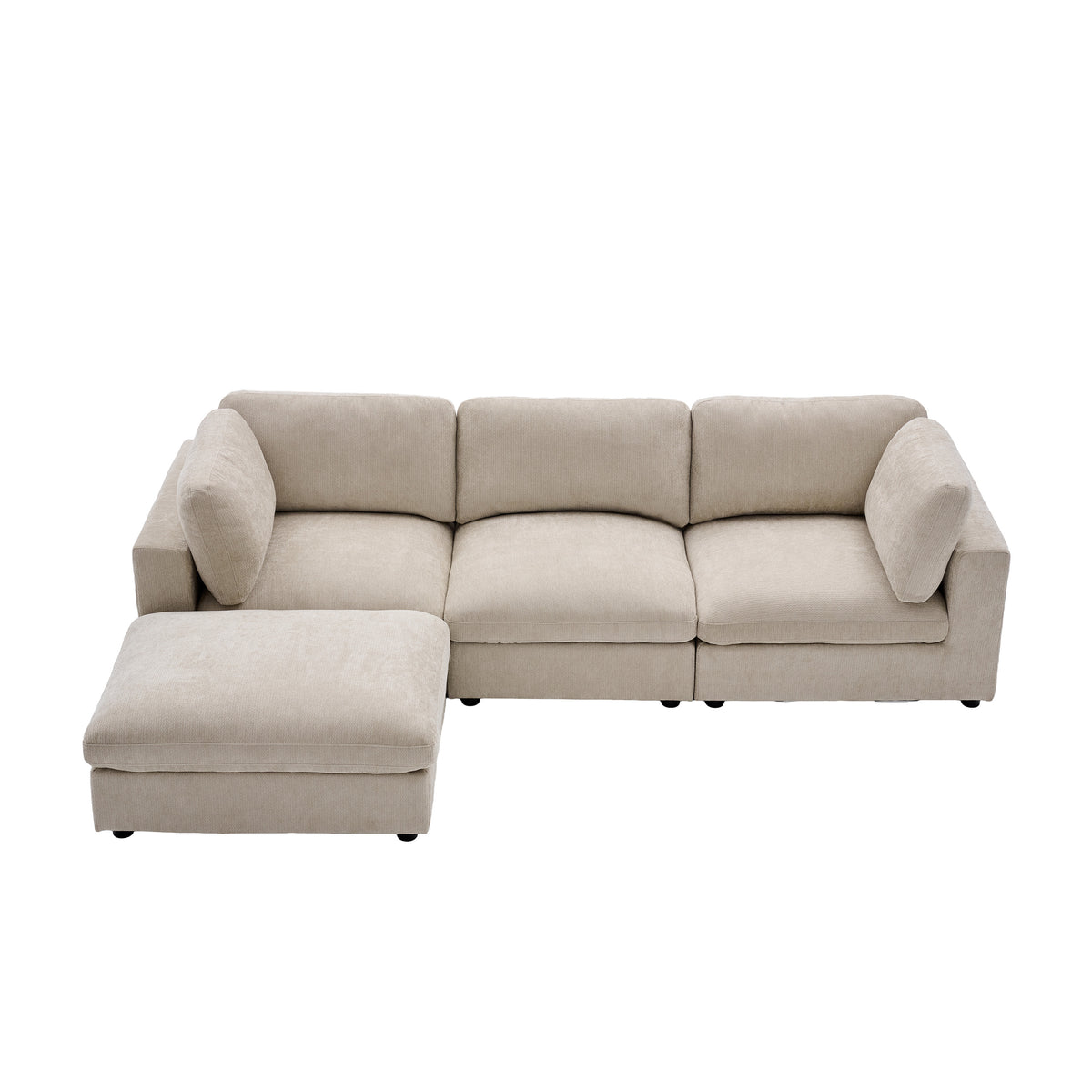 Haven Biscuit fabric chaise-style layout