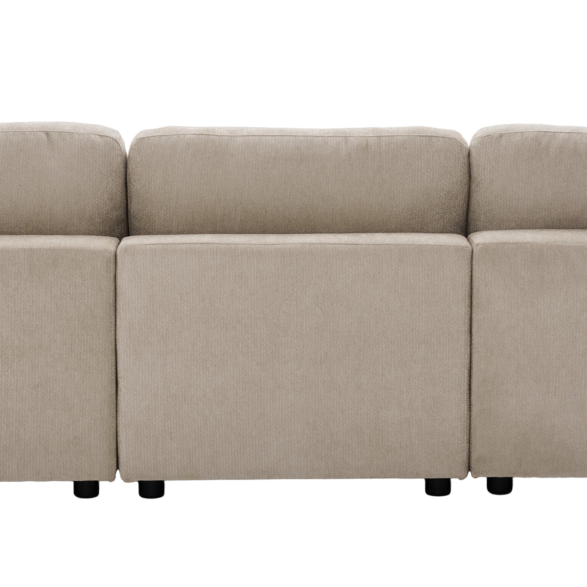 Haven Biscuit fabric rear view of three-seater