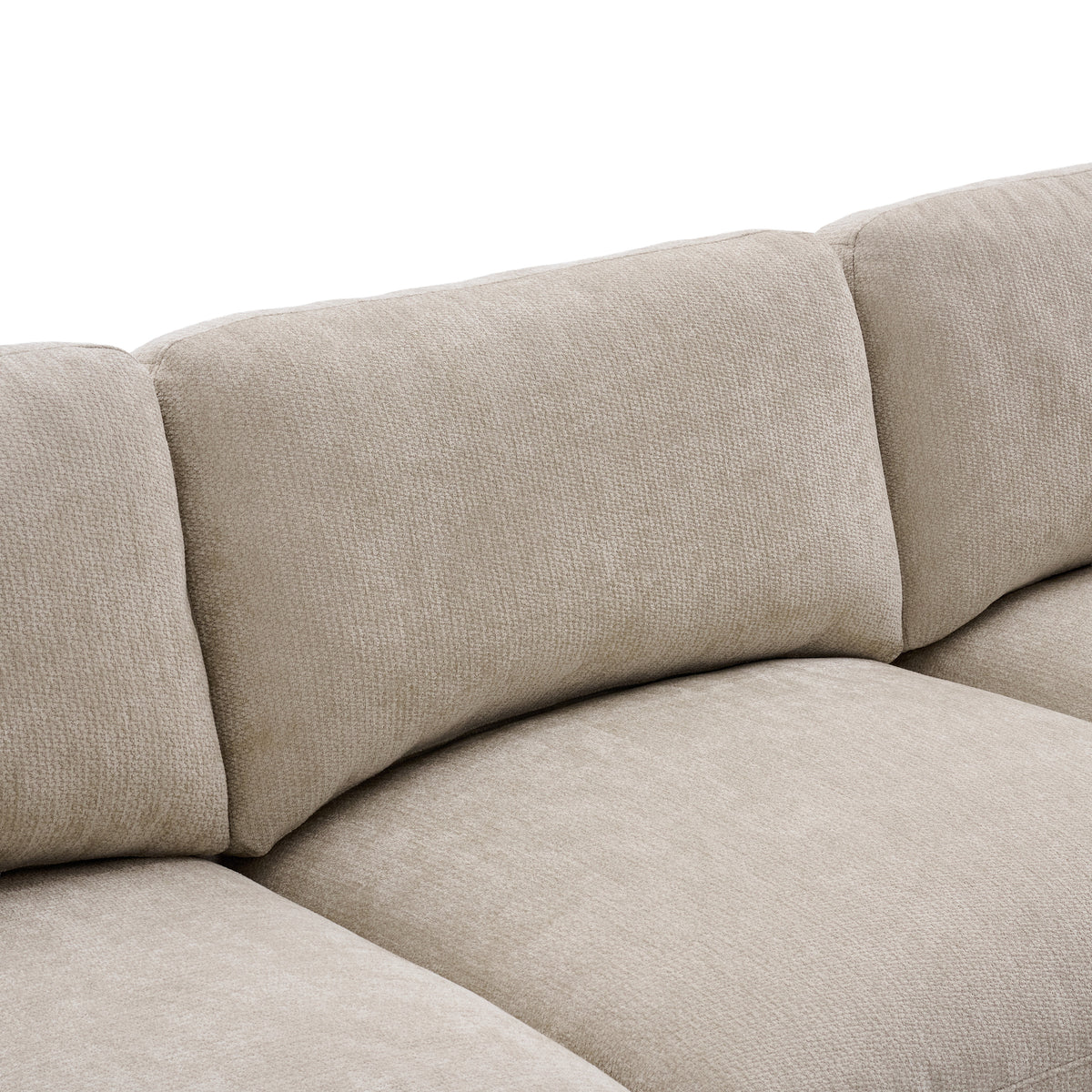 Haven Biscuit fabric back-cushion and seat detail