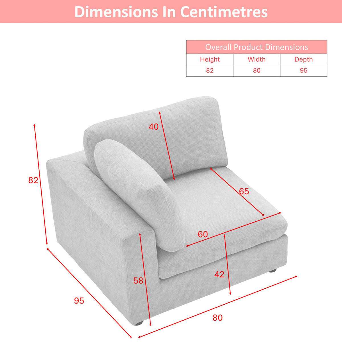 Haven corner section dimension diagram