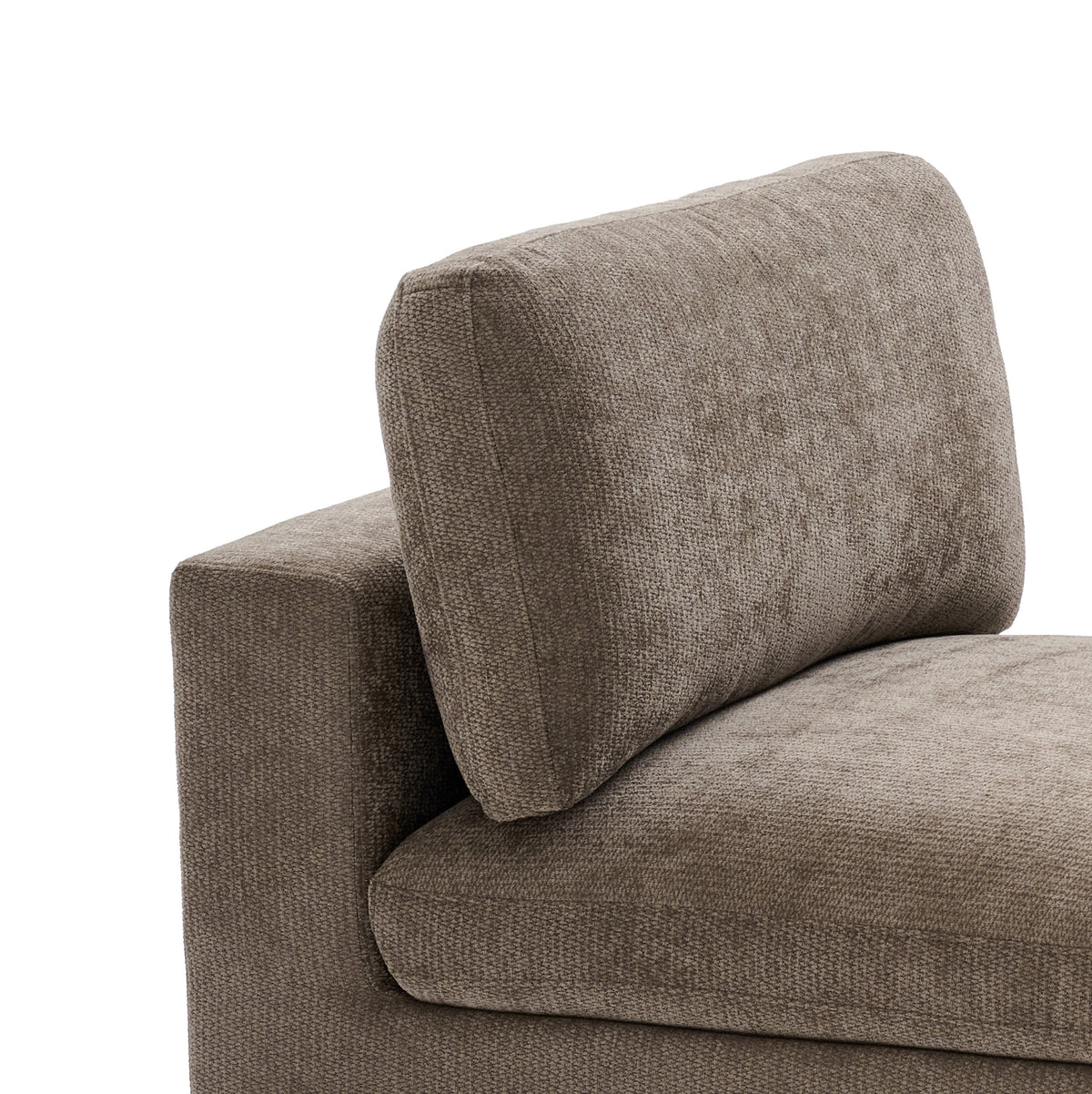 Haven Hazelnut fabric back-cushion angled detail