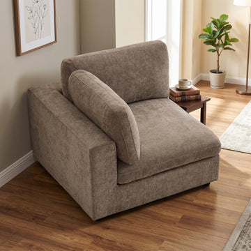 Haven Hazelnut fabric corner section room view
