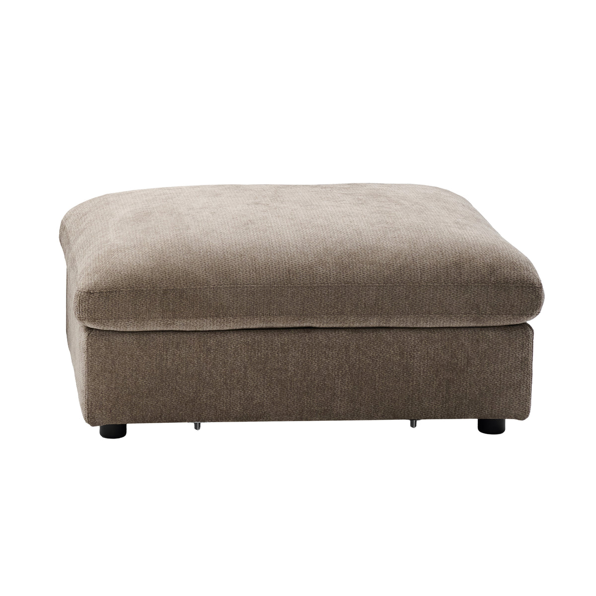 Haven Hazelnut fabric front view of footstool