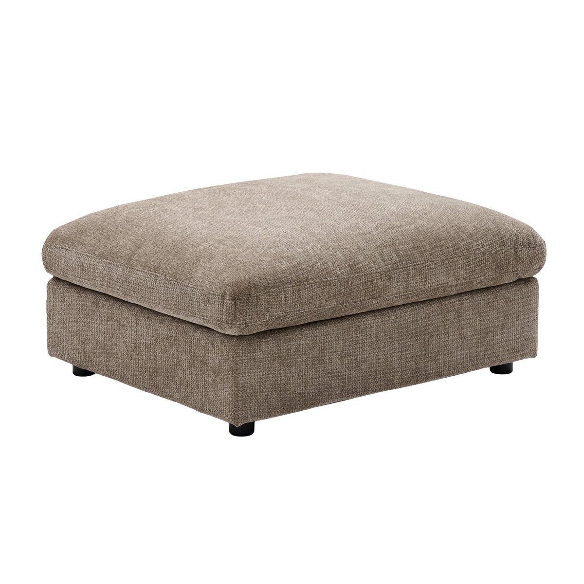 Haven Hazelnut fabric angled view of footstool