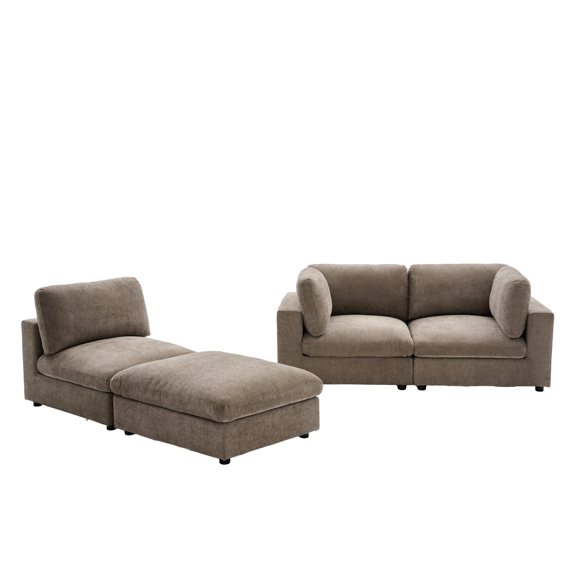 Haven Hazelnut fabric alternate chaise-style layout