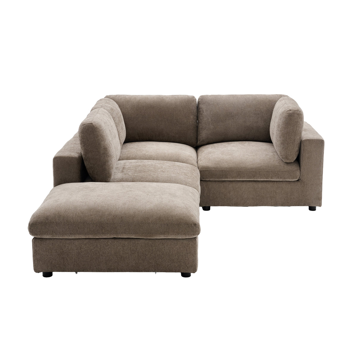 Haven Hazelnut fabric chaise-style layout