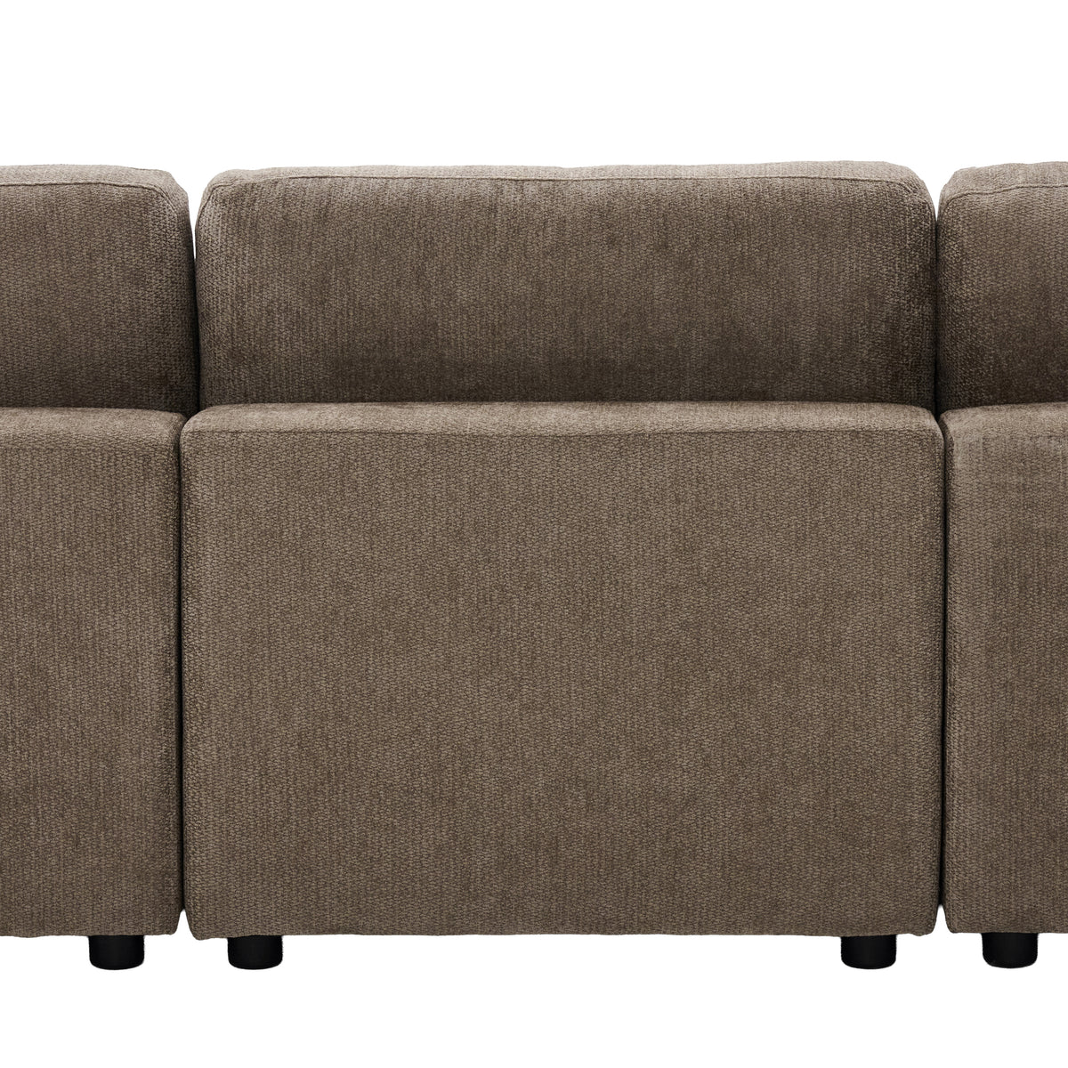 Haven Hazelnut fabric rear view of three-seater