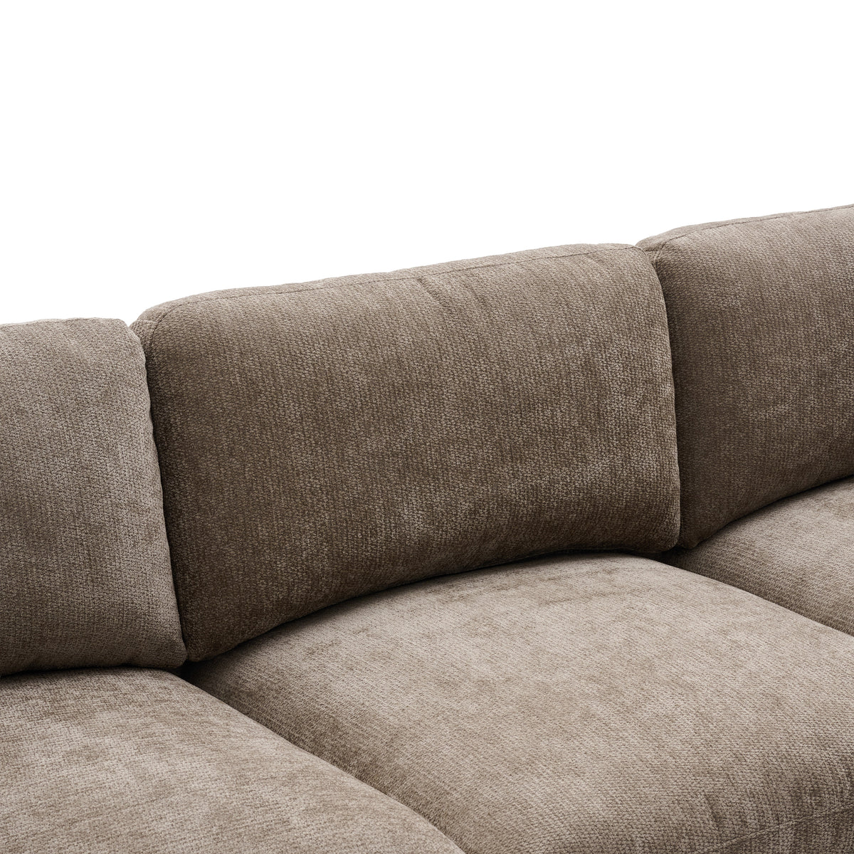 Haven Hazelnut fabric back-cushion and seat detail