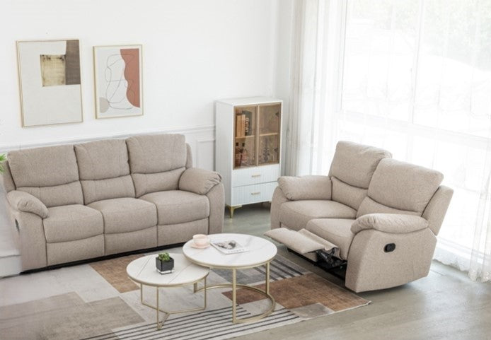 Nordic 3+2 Recliner Sofa Suite- Dune (Fabric)