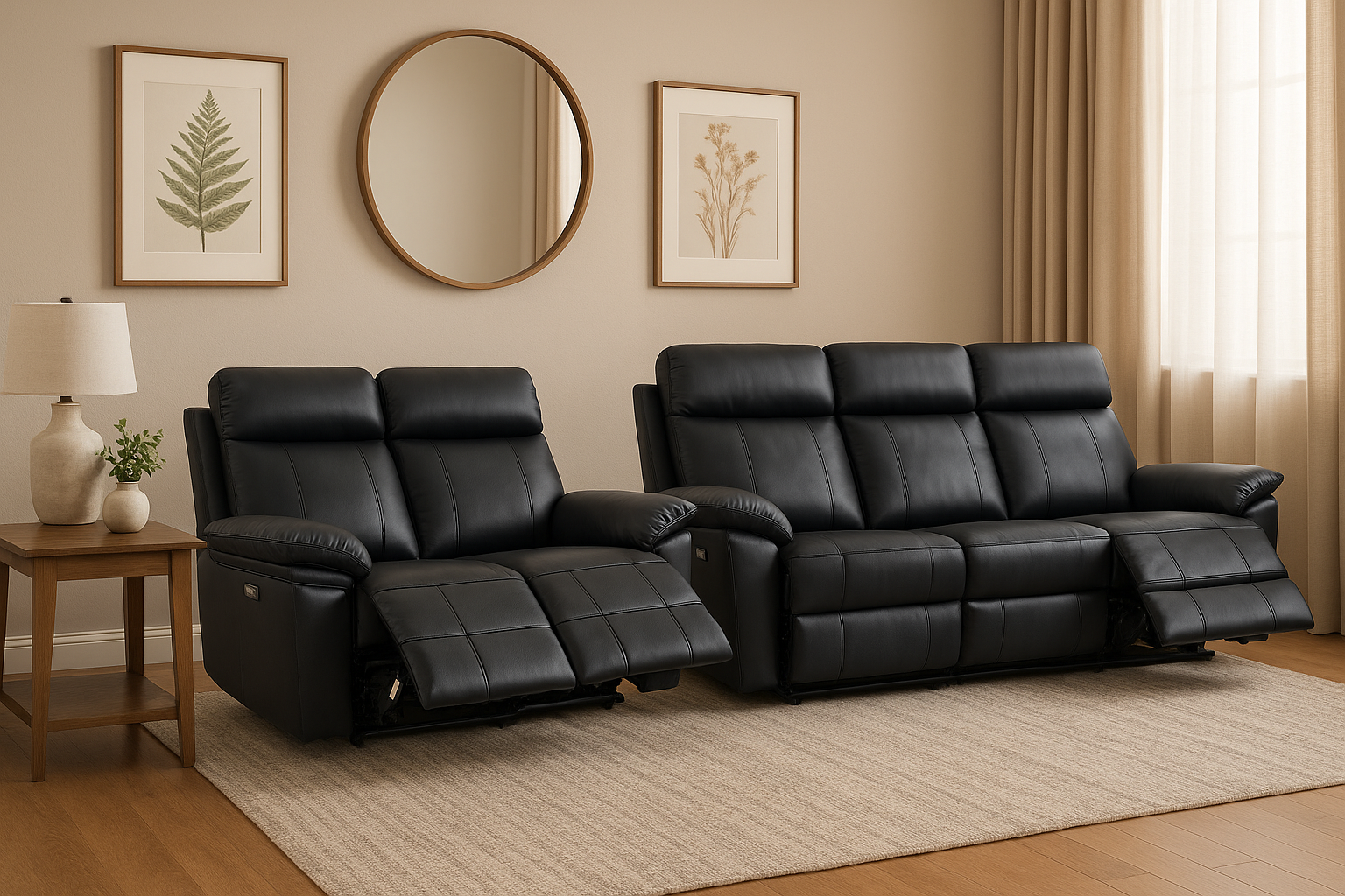 Horizon 3+2 Electric Reclining Leather Suite – Dark Grey