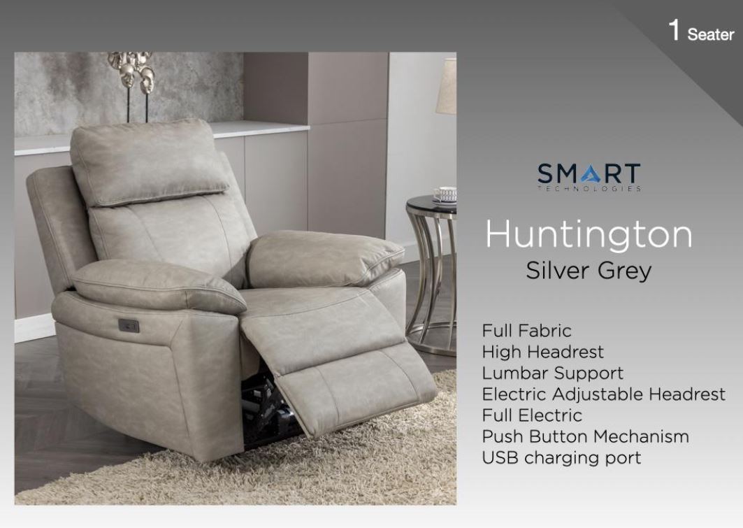 Huntington Armchair Electric - Silver Grey
