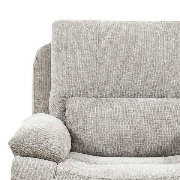 Knightsbridge electric recliner armchair in fossil, seat and control panel detail