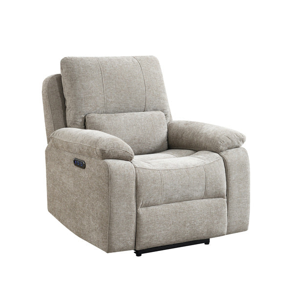 Knightsbridge electric recliner armchair in fossil, side profile
