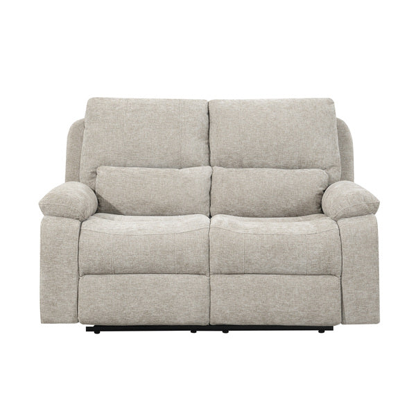 Knightsbridge 2 seater electric recliner sofa in fossil, angled upright sofa