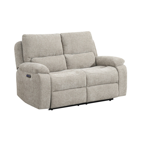 Knightsbridge 2 seater electric recliner sofa in fossil, side profile