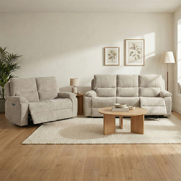 Knightsbridge 3+2 electric recliner suite in Fossil, living room matching sofas