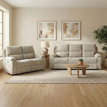 Knightsbridge 3+2 electric recliner suite in Fossil, living room three and two seater suite